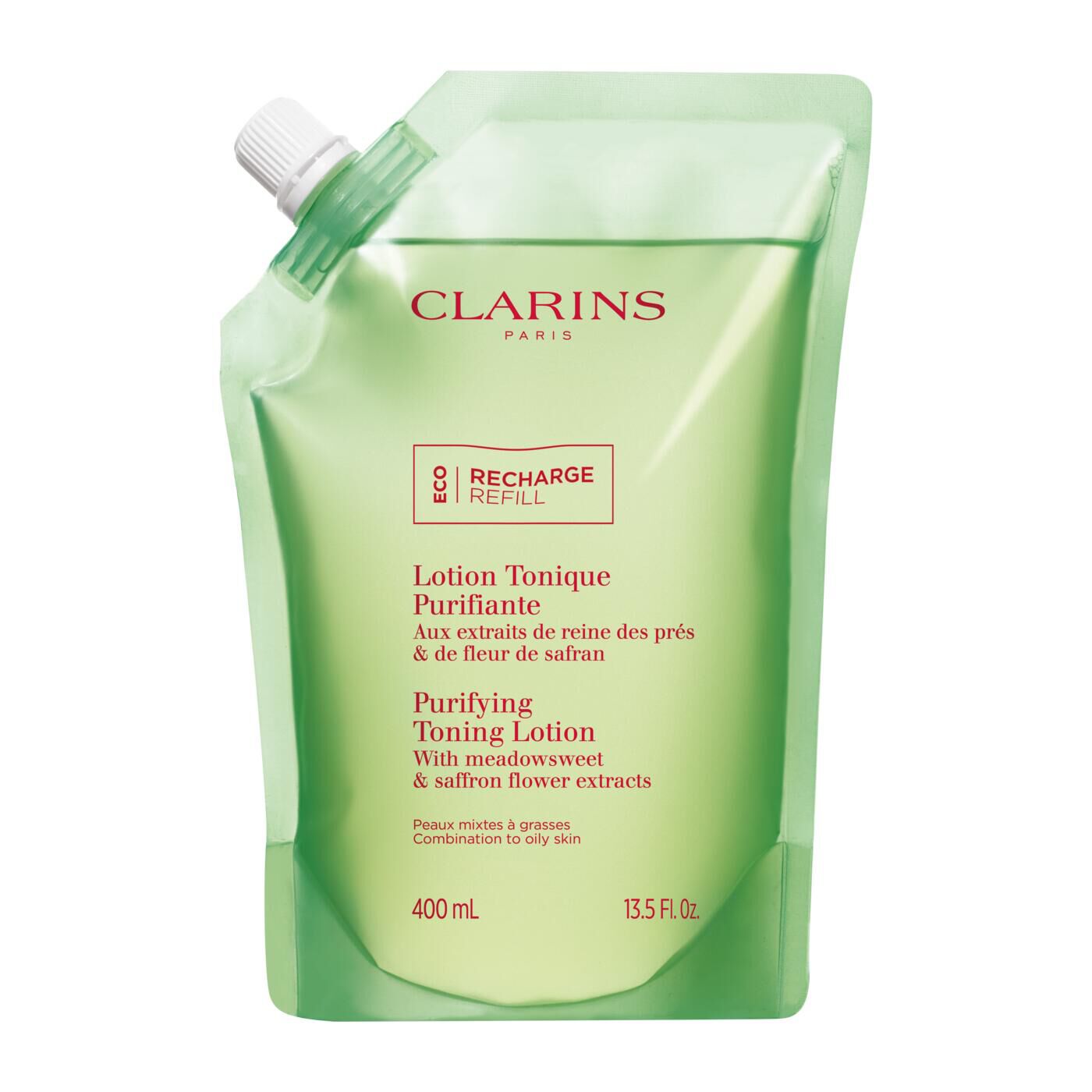 Shop Clarins Purifying Toning Face Lotion For Oily Skin Eco-refill 13.5 Oz. Refill