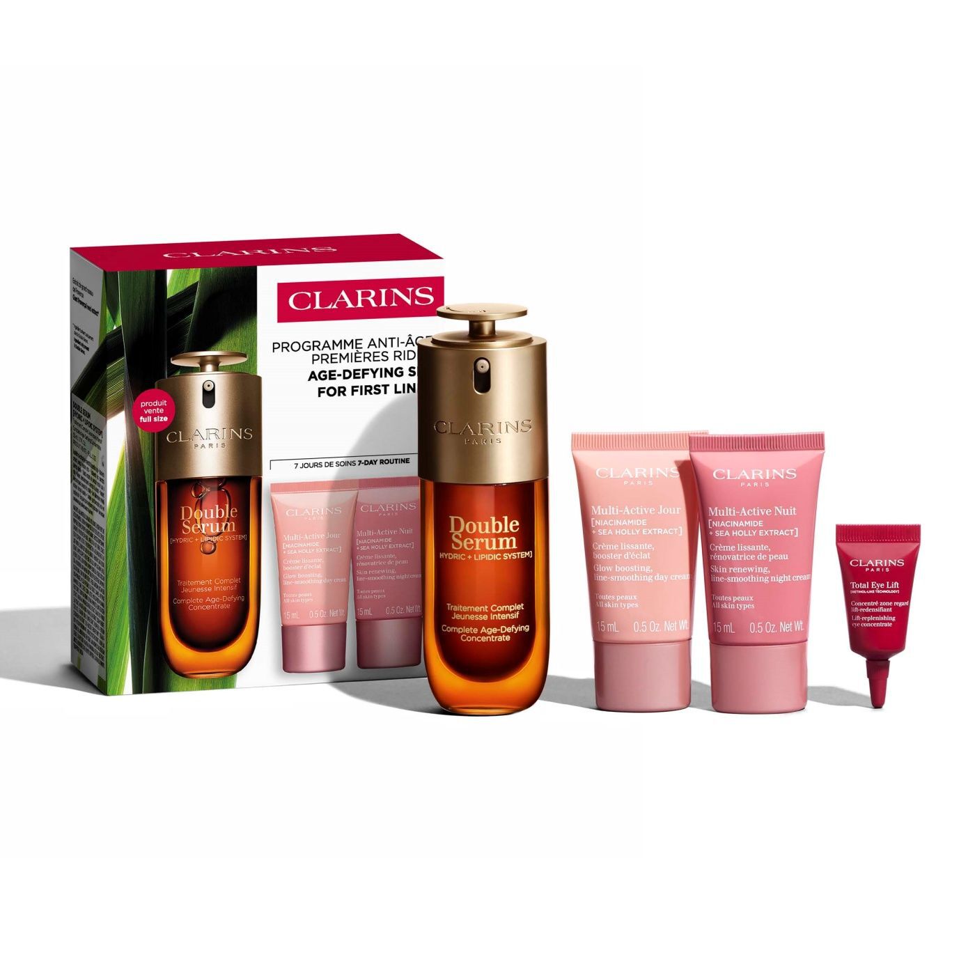 CLARINS Multi-Active Nuit 8個セット Double Serum + Multi-Active Collection | Featuring Double Serum +