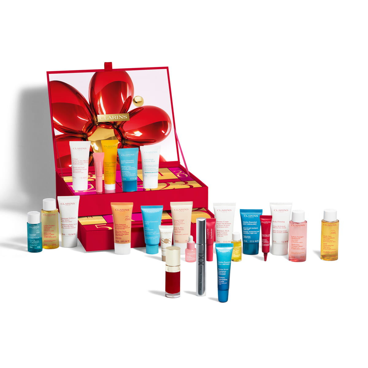 新品未使用　CLARINS クラリンス　アドバンスカレンダー　コフレボックス 24 Day Beauty Advent Calendar Gift Set, 24-piece skincare + makeup