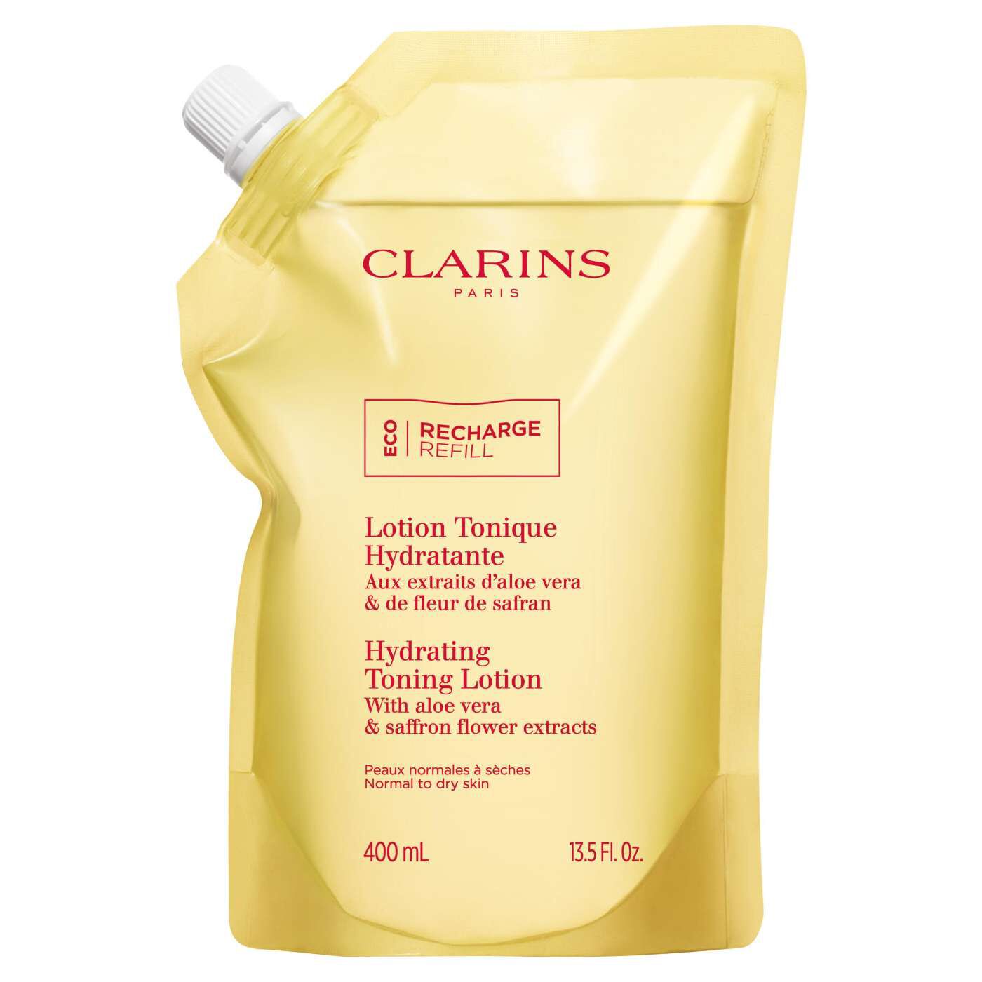 Clarins Hydrating Toner + Face Lotion - Normal Dry Skin Eco-refill 13.5 Oz. Refill In White