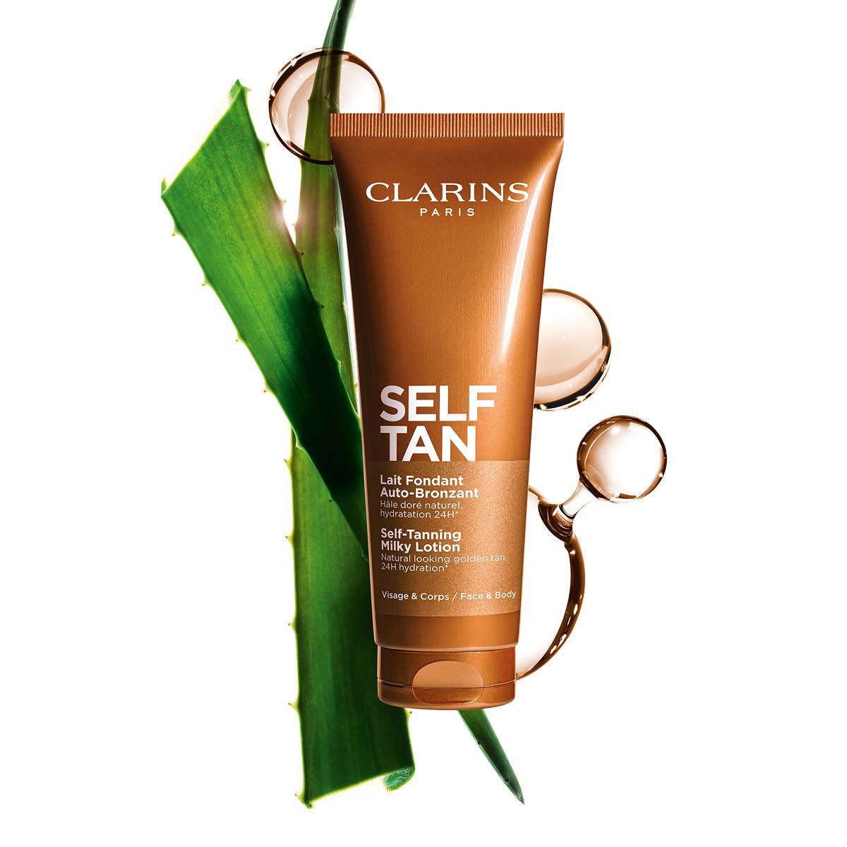 Clarins Self-tanning Milky Lotion Face + Body Tanner 4.5 Oz.