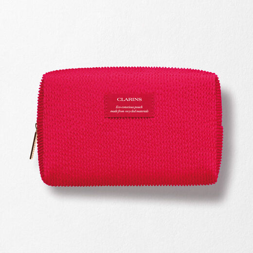 Clarins Red Textured Pouch