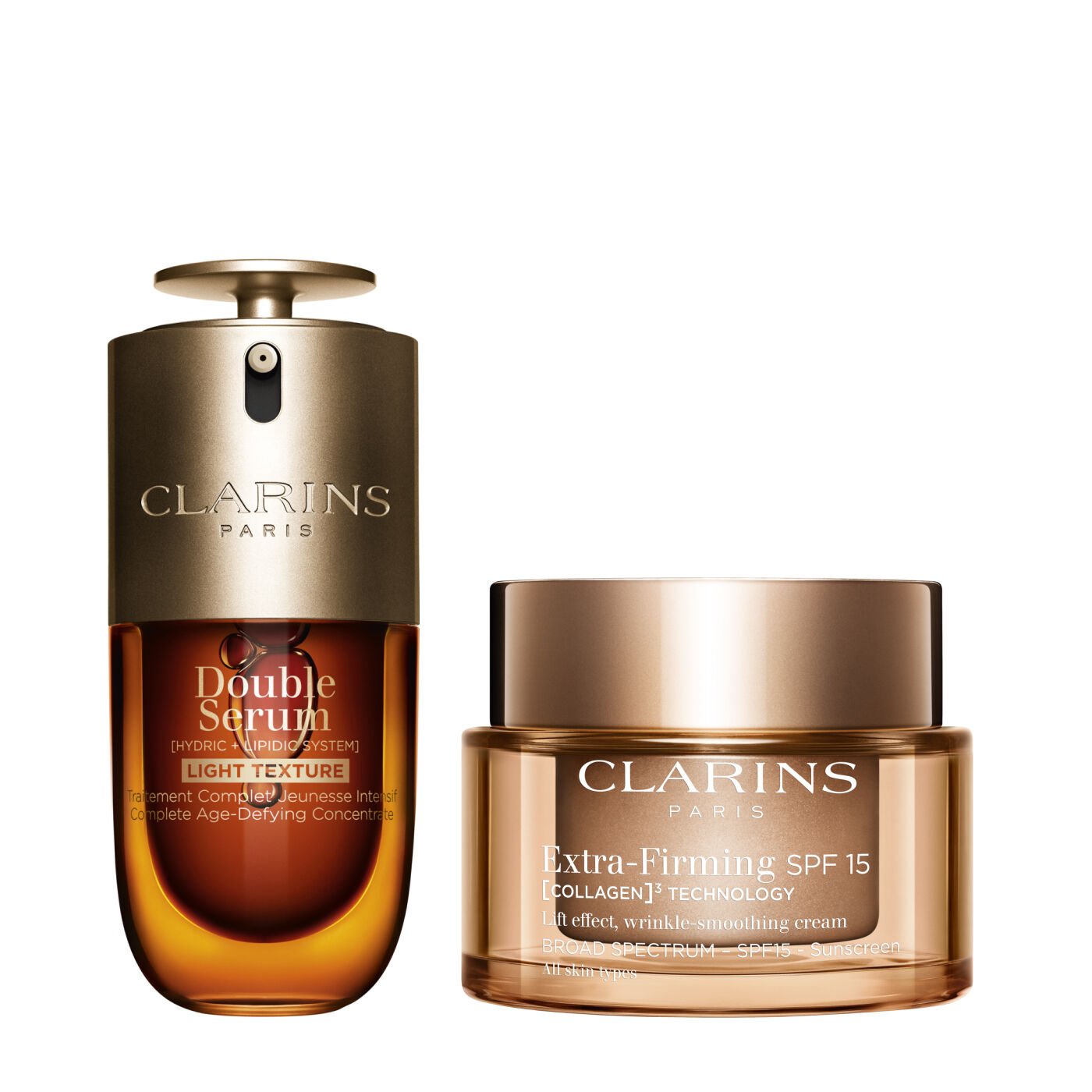 Clarins Extra-Firming with SPF Set | 1 Oz. Double Serum Light