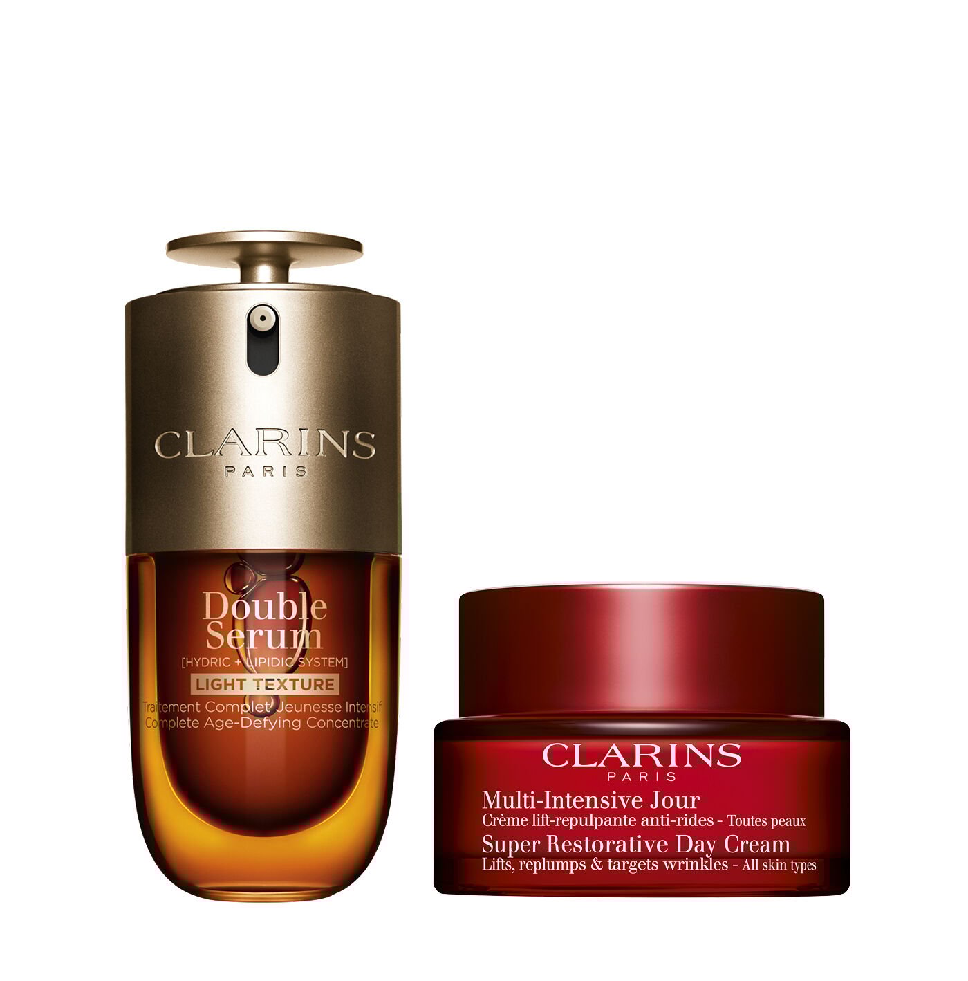 Clarins Super Restorative with SPF Set | 1 Oz. Double Serum Light
