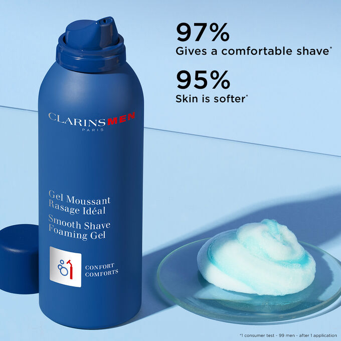 ClarinsMen Smooth Shave Foaming Gel - Moisturizing Shaving Foam for Men