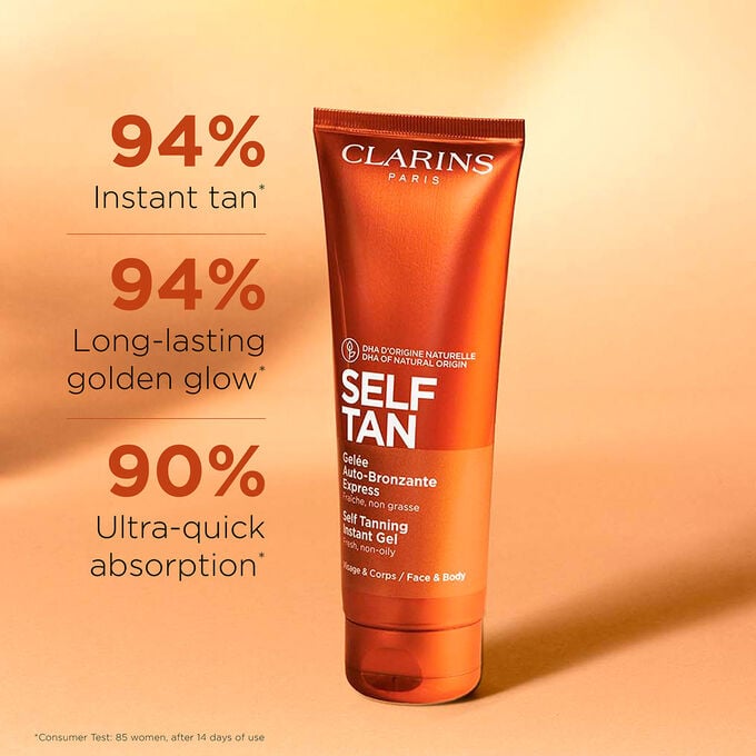 Self Tanning Instant Gel - Quick + Instant Self Tanner Gel for Face + Body