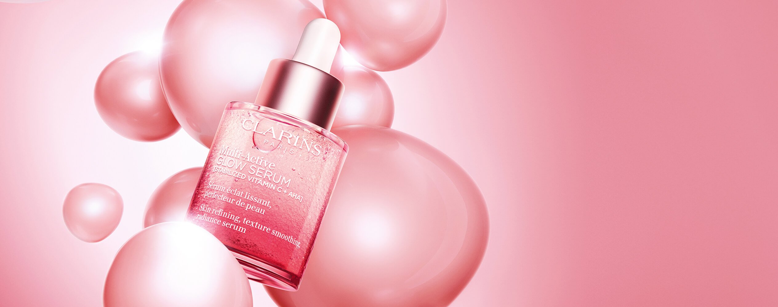 Multi-active Glow Serum Packshot on campaign's background