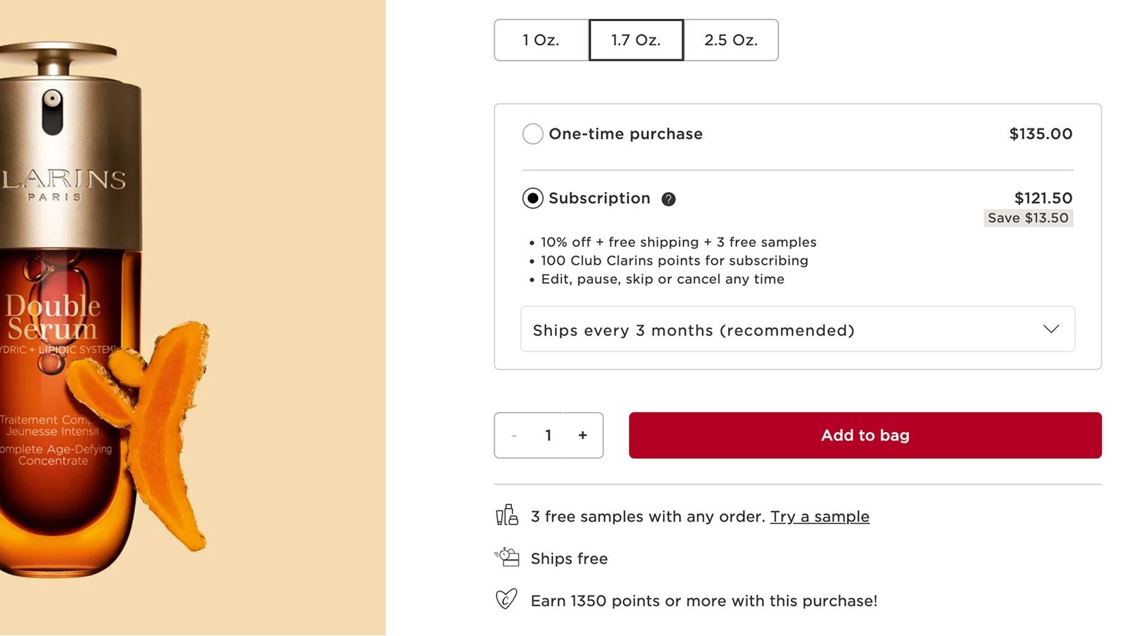 Subscription option a on Product Detailed Page Subscription option a on Product Detailed Page