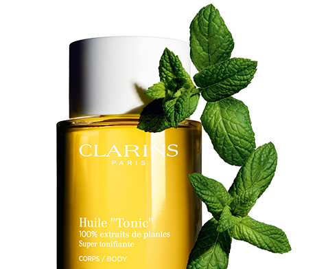 Tonic Body Treatment Oil with field mint leaves