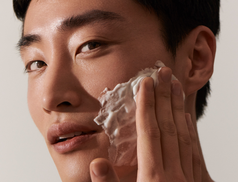 What is the first step in a man’s skincare routine?