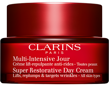 A tub of Clarins’ Super Restorative Day Cream