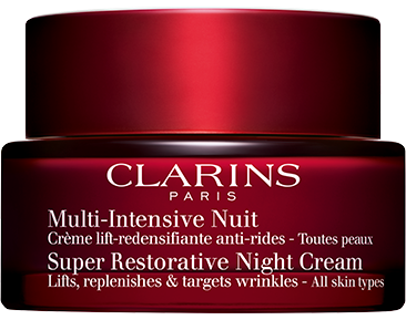 A tub of Clarins’ Super Restorative Night Cream