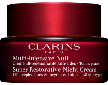 A tub of Clarins’ Super Restorative Night Cream