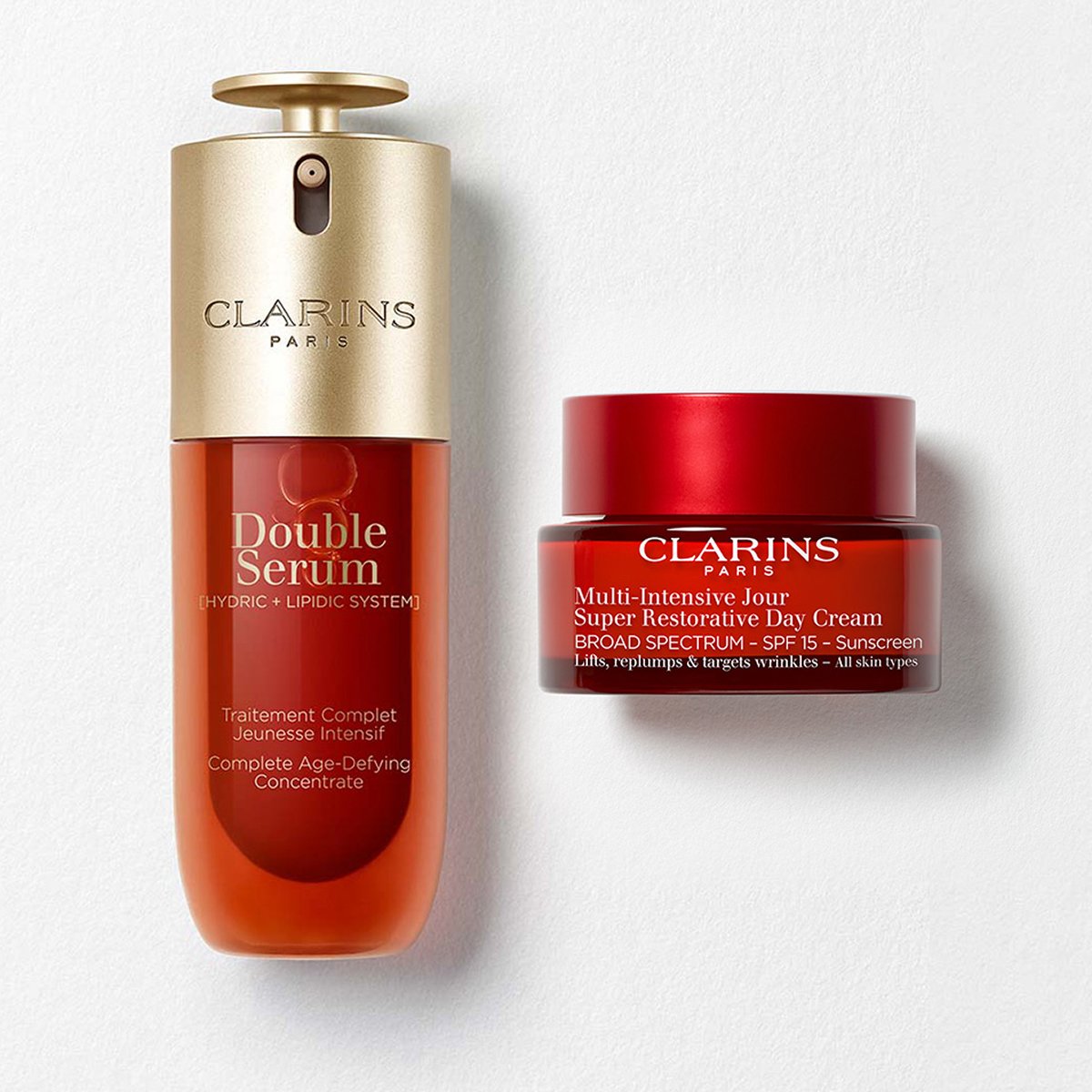 Double Serum & Super Restorative Set | 1.7 Oz Double Serum & Super Restorative Day Cream with SPF | Anti-Aging Superstar Duo