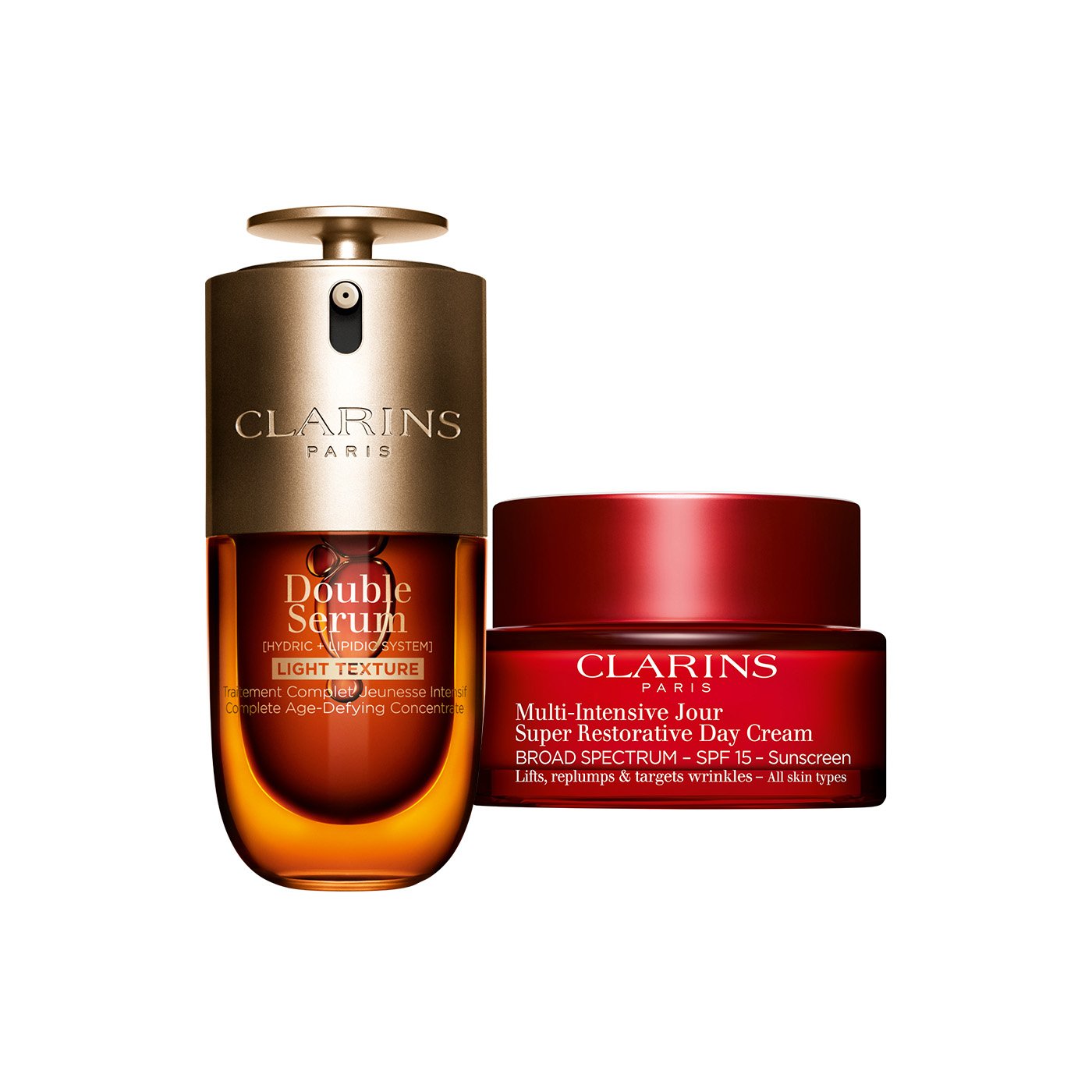 Clarins Super Restorative with SPF Set | 1 Oz. Double Serum Light