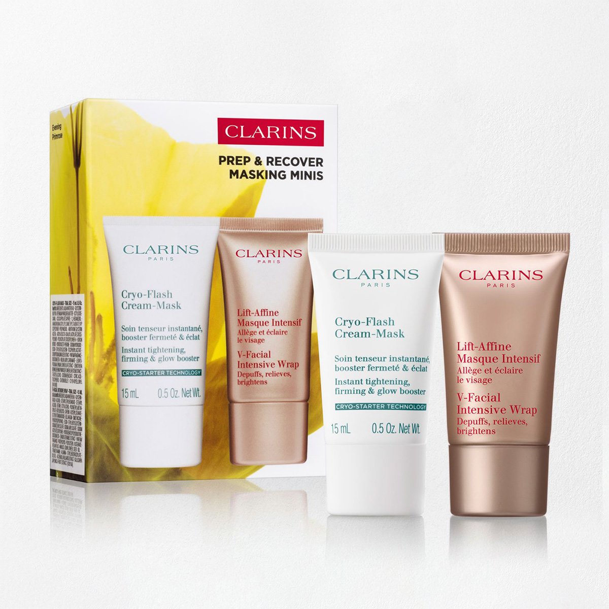 Prep + Recover Masking Mini Set | Featuring Cryo-Flash Mask + V-Intensive Wrap Mask | Award-Winning Face Masks