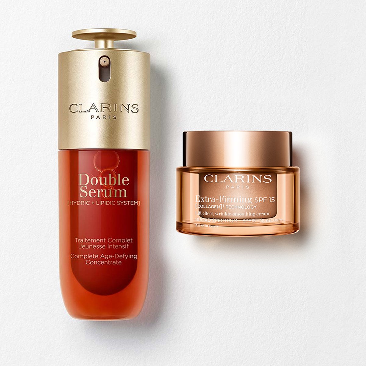 Double Serum & Extra-Firming Set with SPF | 1.7 Oz Double Serum and Extra-Firming Day Cream | Anti-Aging Serum & Moisturizer Duo