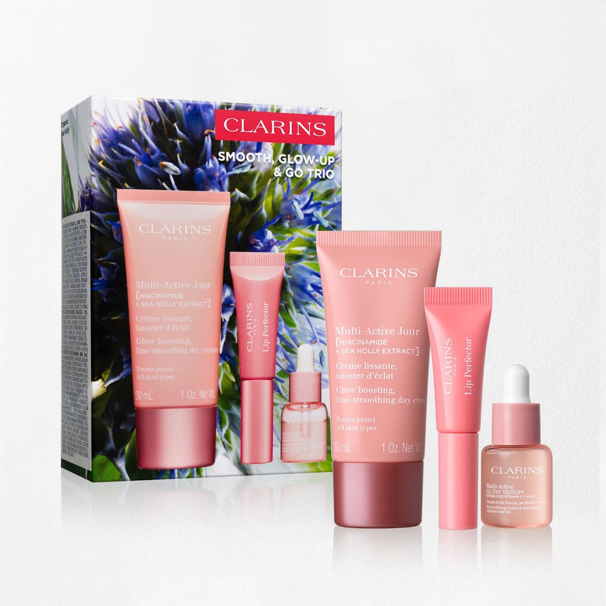 Smooth, Glow-Up + Go Trio | Multi-Active Set | For Refined Complexion and Rejuvenating Glow